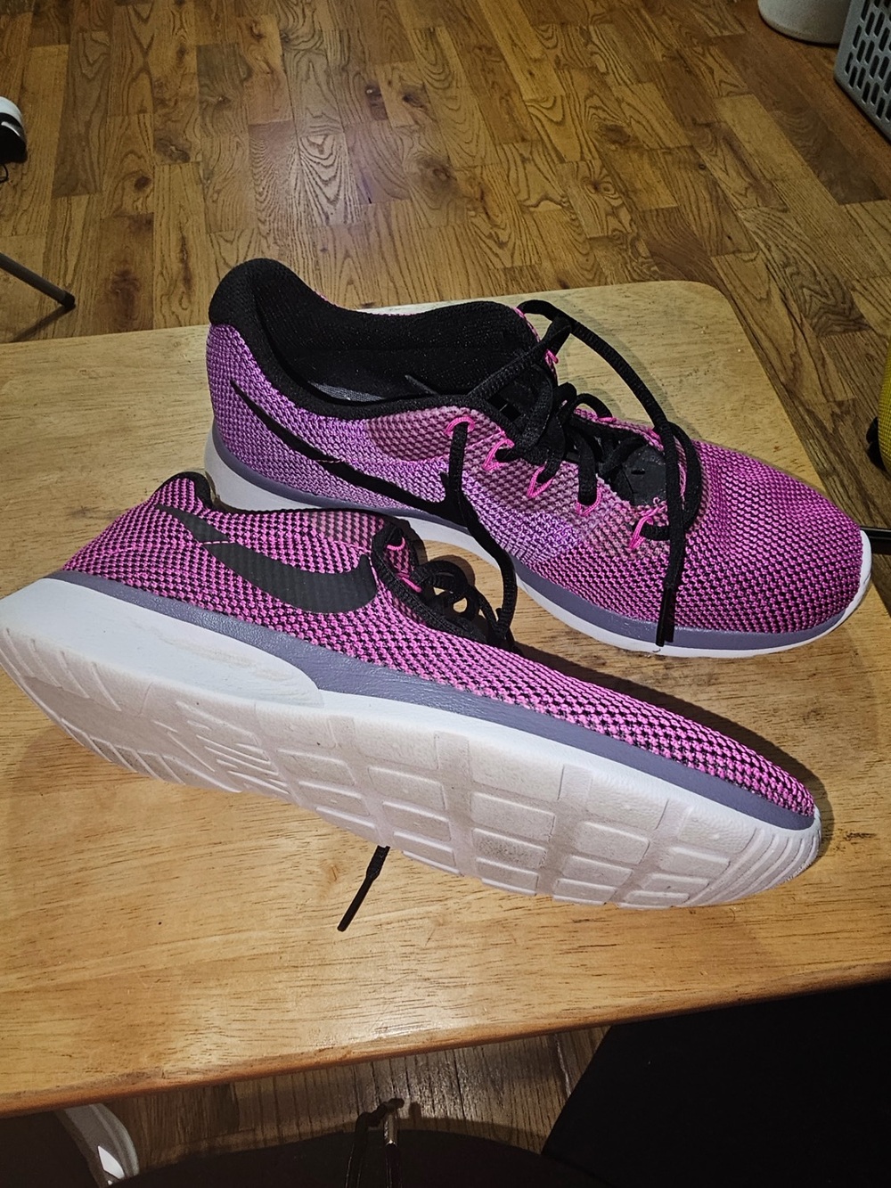 Nike Pink and Black Women's Athletic Knit Sneakers